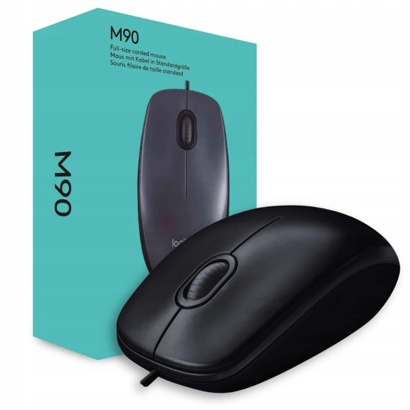 przewodowa Myszka Logitech M90 Black USB Optyczna 1000dpi / Uniwersalna.jpg