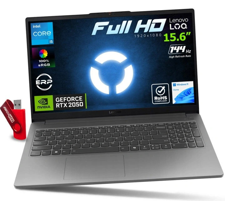Laptop Gamingowy Lenovo LOQ 15IAX9E Intel i5-12450HX / 8GB / 256GB SSD 15,6" 1920x1080 FHD IPS 144Hz 100% sRGB RTX 2050 4GB GDDR6 Win 11 / dla Gracza.webp