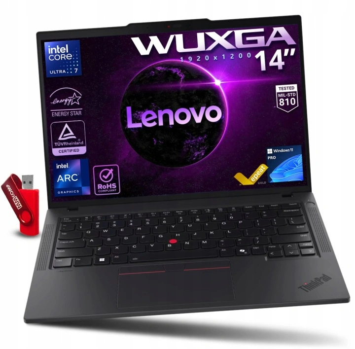 szybki-Laptop Lenovo ThinkPad T14 G6 Ultra 7 268V / 32GB / 256GB SSD 14" WUXGA 1920x1200 IPS Intel Arc 140V Graphics Win 11 PRO / do Pracy dla Managera Biznesu.webp