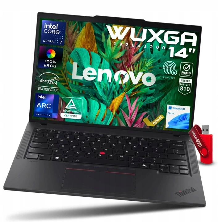 Biznesowy Laptop Lenovo ThinkPad T14 G6 Core U7 258V / 32GB / 256GB SSD 14" WUXGA 1920x1200 IPS 100% sRGB Intel Arc 140V Win 11 / dla Firmy Pracownika.webp
