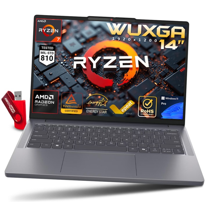 Laptop Lenovo IdeaPad Slim 3 Ryzen 7 / 8GB / 256GB SSD 14" WUXGA 1920x1200 IPS AMD Radeon 780M Win 11 PRO / dla Biura Biznesu Firmy.jpg