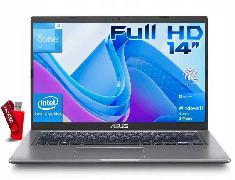 Laptop ASUS Vivobook 14 F415EA Intel Core i3 4GB / 128GB SSD 14" FHD 1920x1080 IPS Intel UHD Graphics Win 11 / Budżetowy Tani Laptop dla Dziecka Seniora.webp