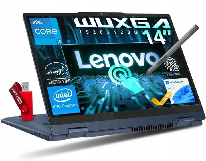 Dotykowy Szybki Laptop Lenovo IdeaPad 5 2w1 Intel Core i5 / 16GB / 256GB SSD 14" WUXGA 1920x1200 IPS Intel UHD Graphics Win 11 / dla Studenta Domowy.webp