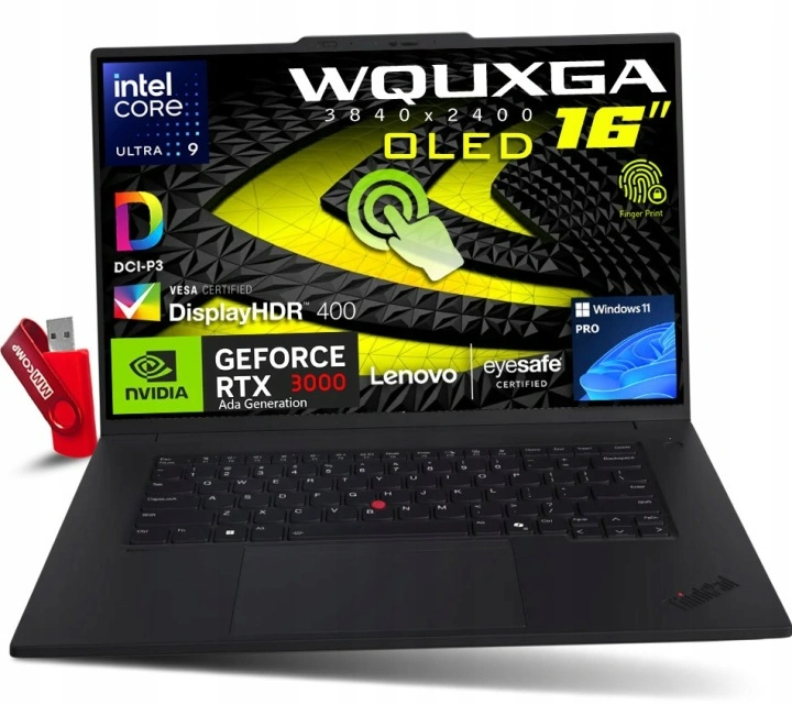 Mocny Laptop Lenovo ThinkPad P1 G7 Ultra 9 / 64GB / 512GB SSD 16" WQUXGA 3840x2400 OLED, 100% DCI-P3 Nvidia RTX 3000 Ada 8GB Win 11 PRO / dla Projektanta Grafika Twórcy.webp