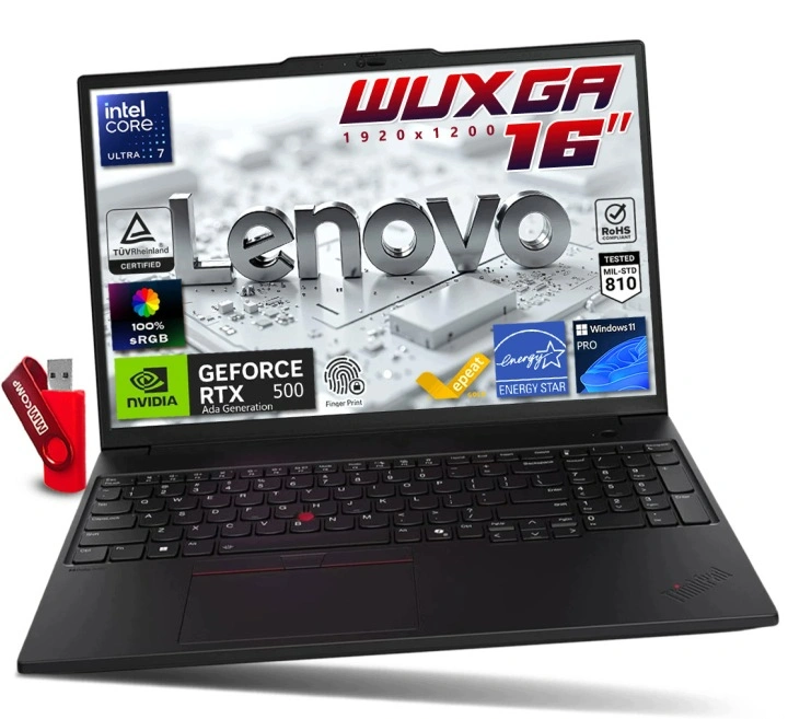 Szybki Laptop Lenovo ThinkPad P16s G3 Core Ultra 7 / 16GB / 512GB SSD - 16" WUXGA 1920x1200 IPS NVIDIA RTX 500 Ada 4GB GDDR6 Win 11 / dla Inżyniera CAD Architekta Analityka.webp