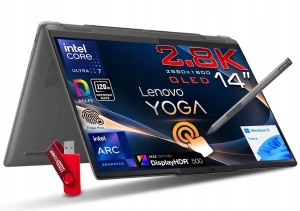 Dotykowy Laptop Lenovo Yoga 7 2w1 Ultra 7 / 32GB / 2TB SSD - 14" WQXGA+ 2880x1800 OLED 120Hz Intel Arc Graphics 140V Win 11 + RYSIK