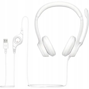 NEW Logitech Kopfhörer mit Mikrofon H390 UNGLAUBLICH WEISS