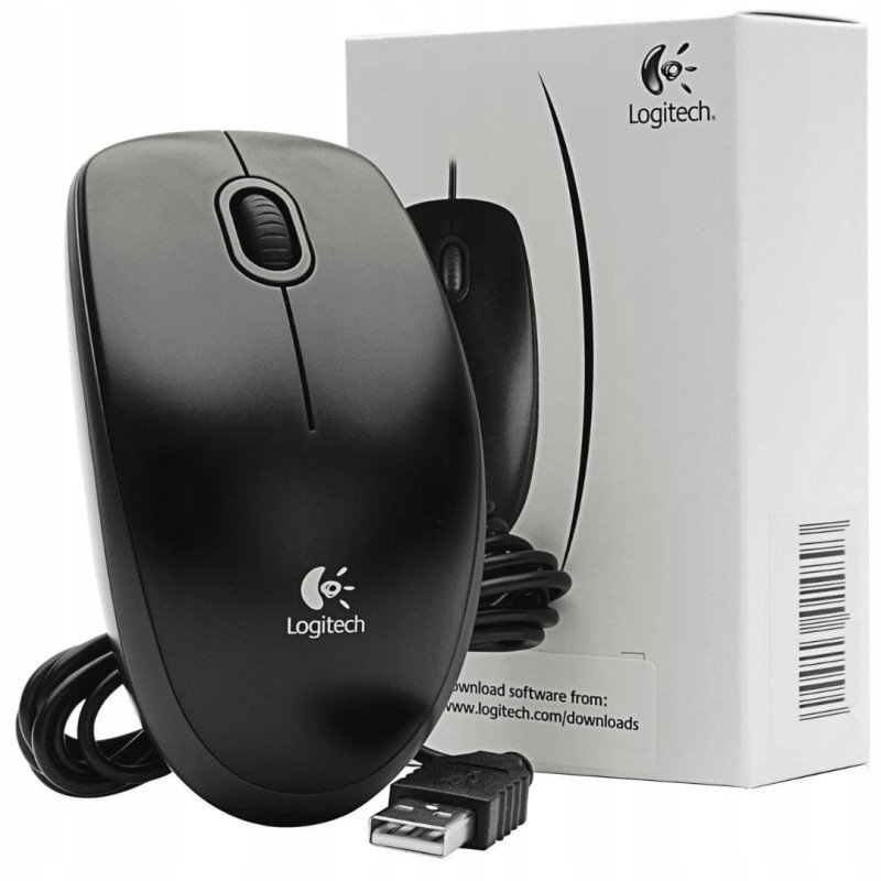 Przewodowa-Mysz-Logitech-B100-Black-USB Optyczna-800dpi-miniatura.webp
