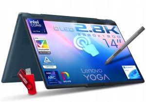 Dotykowy Laptop Lenovo Yoga 7 2w1 Intel U7 155H / 32GB / 1TB SSD 14" WQXGA+ 2880x1800 OLED 100% DCI-P3 Intel Arc Graphics Win 11 / dla Twórcy Grafika Projektanta + RYSIK