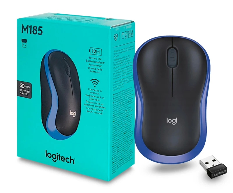 Myszka Bezprzewodowa Logitech M185 Niebieska Optyczna 1000dpi USB 2.4GHz.jpg