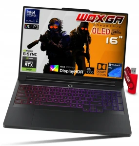 Mocny Laptop Gamingowy Lenovo Legion Pro 7 / Intel Ultra 9 275HX / 64GB / 1TB SSD 16" WQXGA 2560x1600 OLED 240Hz GeForce RTX 5080 16GB GDDR7 Win 11 PRO / E-sport dla Gracza / Szybki 24 Rdzenie!