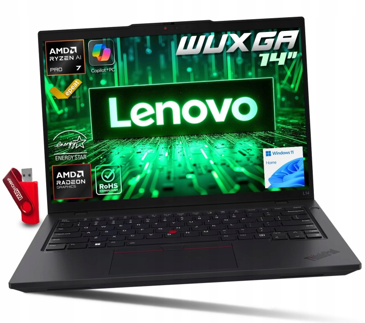 Szybki Laptop Lenovo ThinkPad L14 G6 Ryzen AI 7 / 16GB / 512GB SSD - 14" WUXGA 1920x1200 IPS AMD Radeon 860M Win 11 / do Pracy Biura.jpg